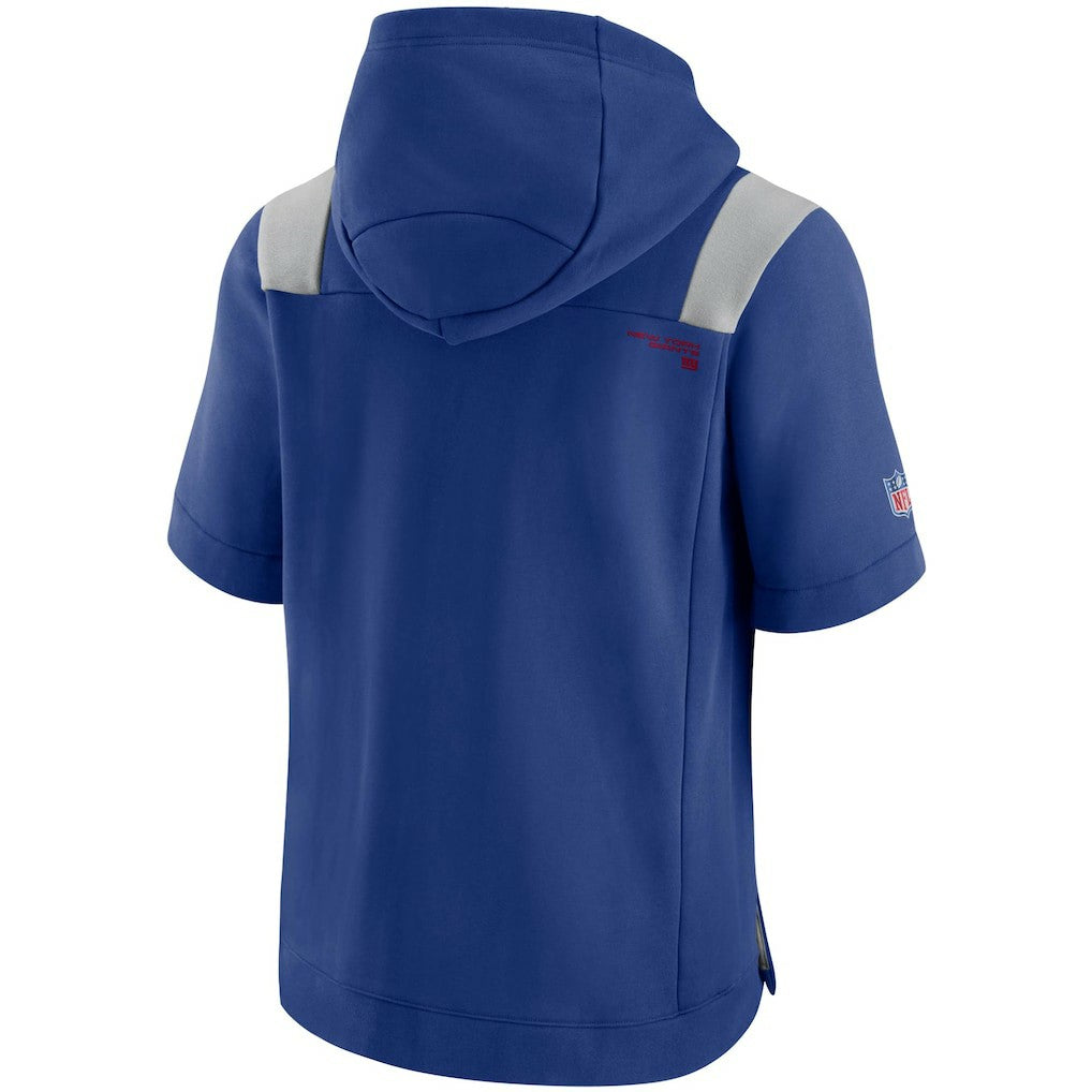 New York Giants Sideline Showout Short Sleeve Full-Zip Hoodie Royal - Nike