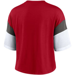 Tampa Bay Buccaneers Women's Nickname Tri-Blend Performance Crop Top Red/White - Nike
