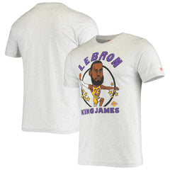 NBA - LeBron James Los Angeles Lakers Homage Caricature Tri-Blend T-Shirt - Heathered Ash