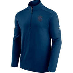Seattle Kraken Fanatics Authentic Pro Travel and Training Quarter-Zip Jacket Deep Sea Blue