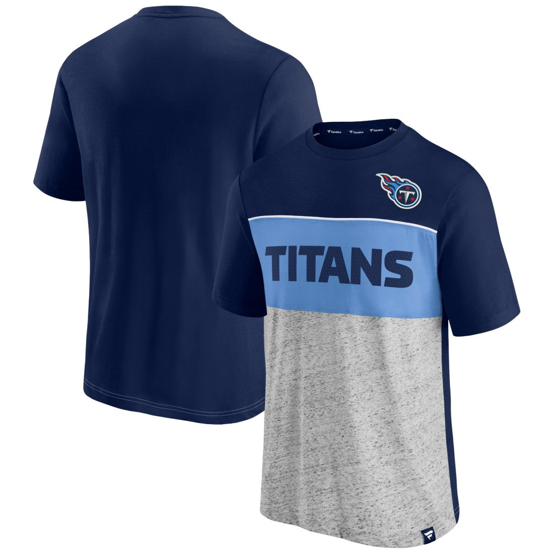 Tennessee Titans Colorblock T-Shirt Navy/Heathered Gray - Fanatics