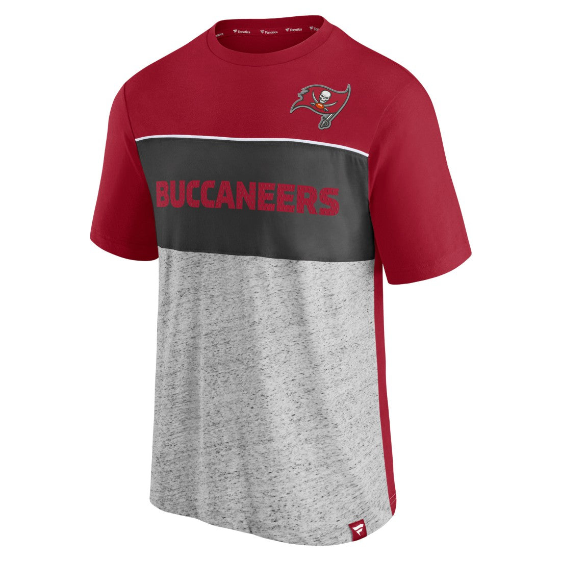 Tampa Bay Buccaneers Colorblock T-Shirt Red/Heathered Gray - Fanatics