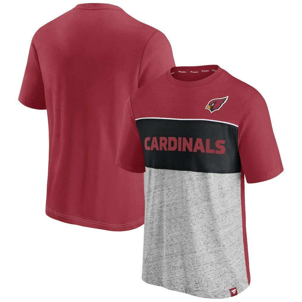 Arizona Cardinals Colorblock T-Shirt Cardinal/Heathered Gray - Fanatics