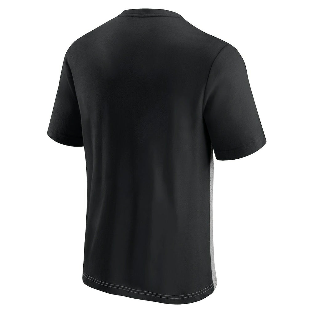 Atlanta Falcons Throwback Colorblock T-Shirt Black/Heathered Gray - Fanatics