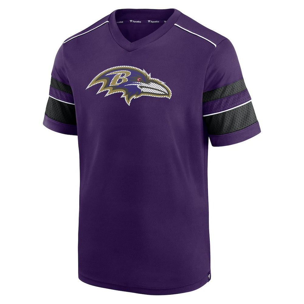 Baltimore Ravens Textured Hashmark V-Neck T-Shirt Purple - Fanatics