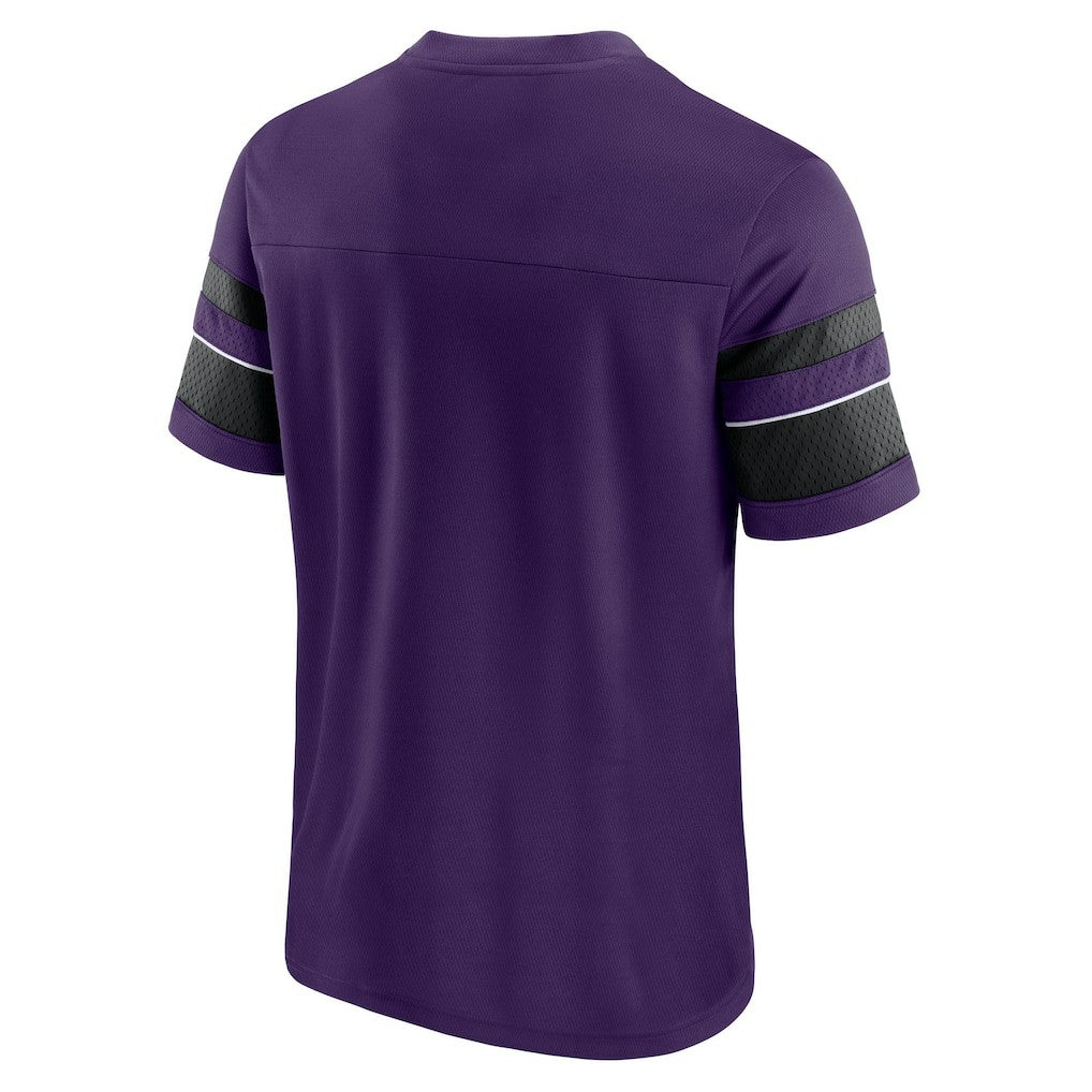 Baltimore Ravens Textured Hashmark V-Neck T-Shirt Purple - Fanatics