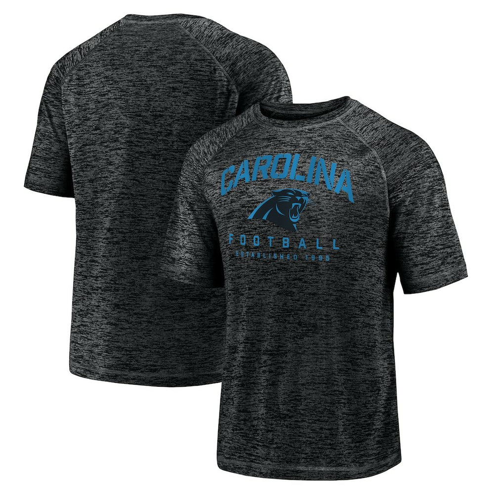 Carolina Panthers Shade Battle Ready Raglan Space-Dye T-Shirt Black - Fanatics