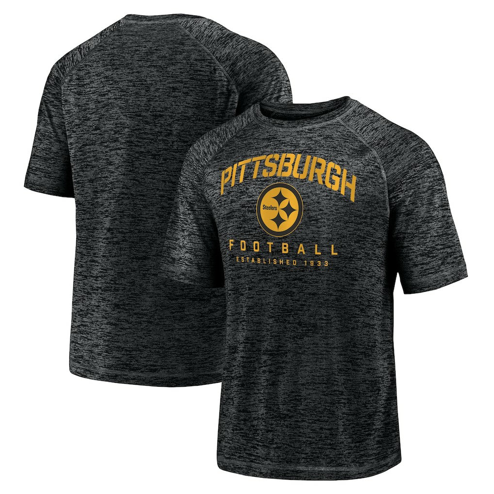 Pittsburgh Steelers Shade Battle Ready Raglan Space-Dye T-Shirt Black - Fanatics
