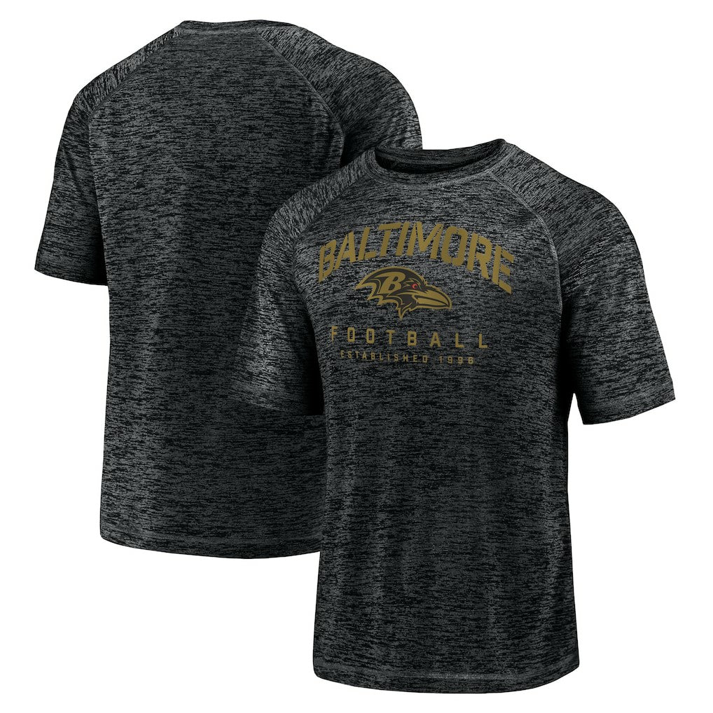 Baltimore Ravens Shade Battle Ready Raglan Space-Dye T-Shirt Black - Fanatics