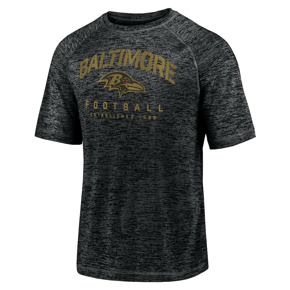 Baltimore Ravens Shade Battle Ready Raglan Space-Dye T-Shirt Black - Fanatics