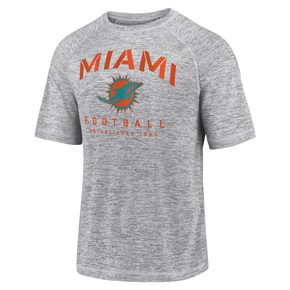 Miami Dolphins Shade Battle Ready Raglan Space-Dye T-Shirt Gray - Fanatics