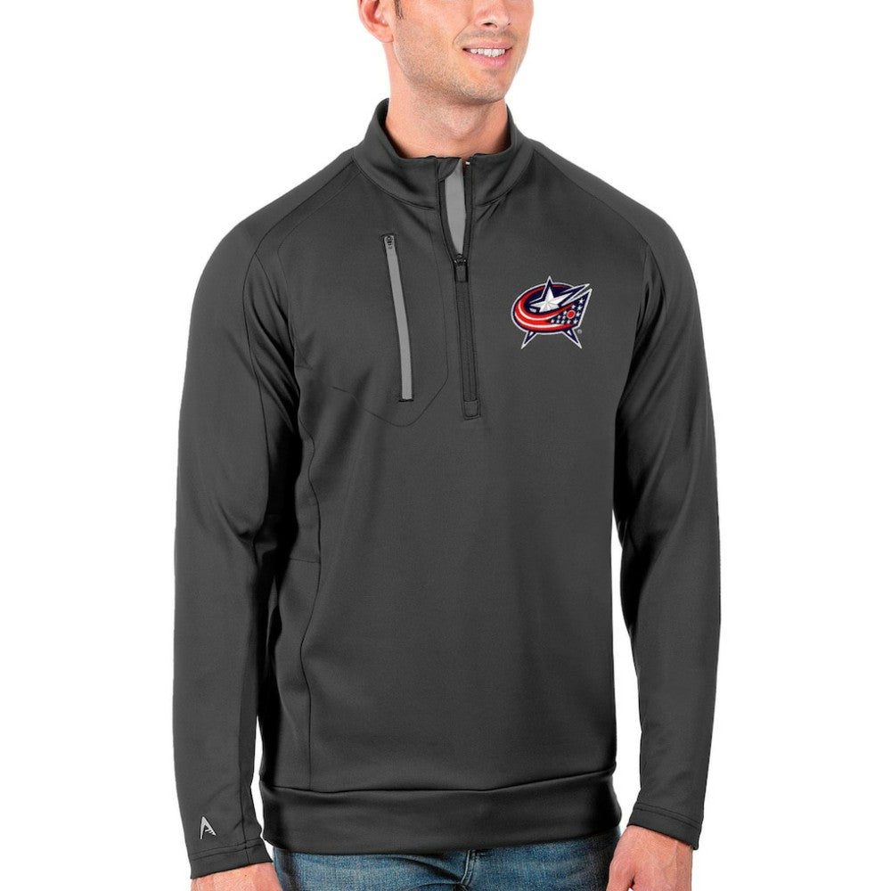 Columbus Blue Jackets - Antigua Generation Quarter-Zip Pullover Jacket Charcoal/Silver