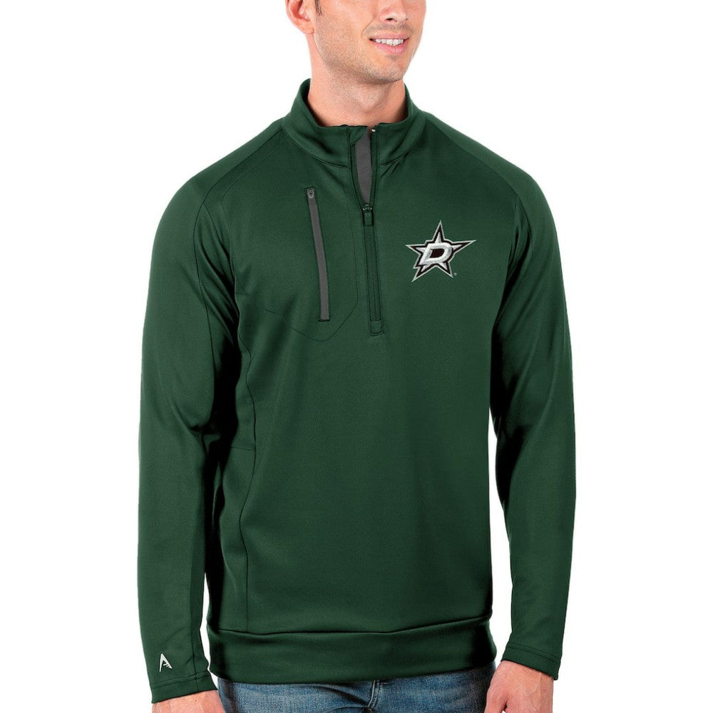 Dallas Stars - Antigua Generation Quarter-Zip Pullover Jacket Green/Charcoal