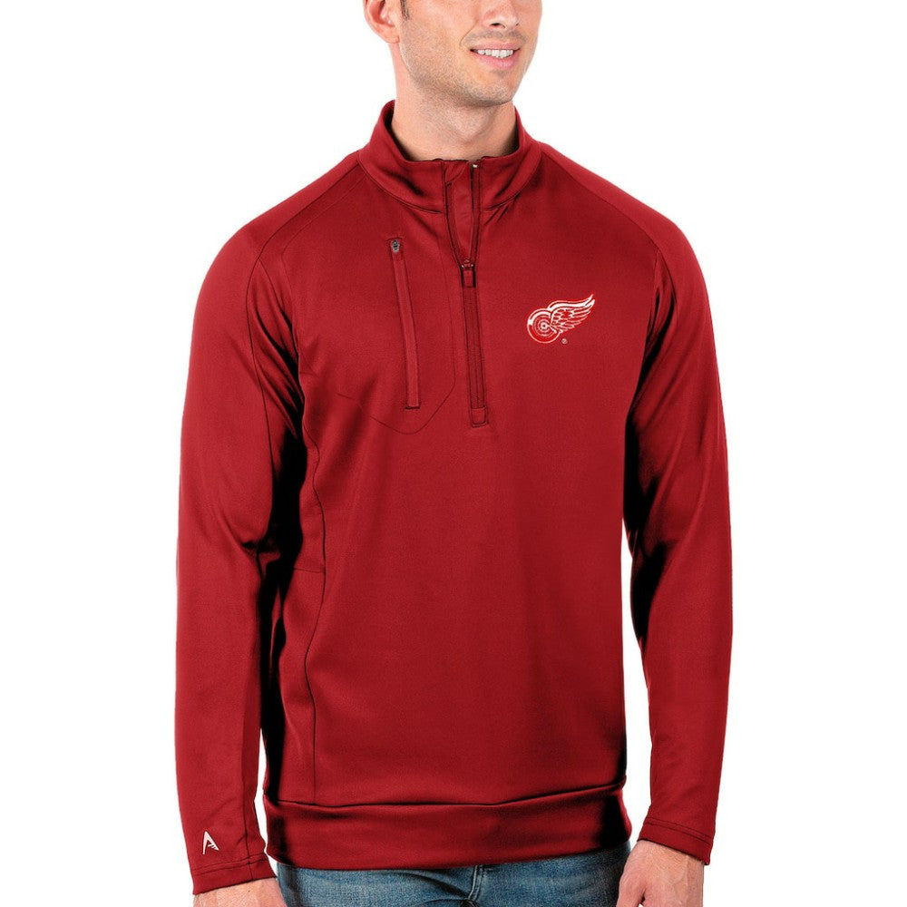 Detroit Red Wings - Antigua Generation Quarter-Zip Pullover Jacket Red
