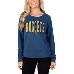 NBA - Denver Nuggets Concepts Sport Women's Mainstream Terry Long Sleeve Top - Navy