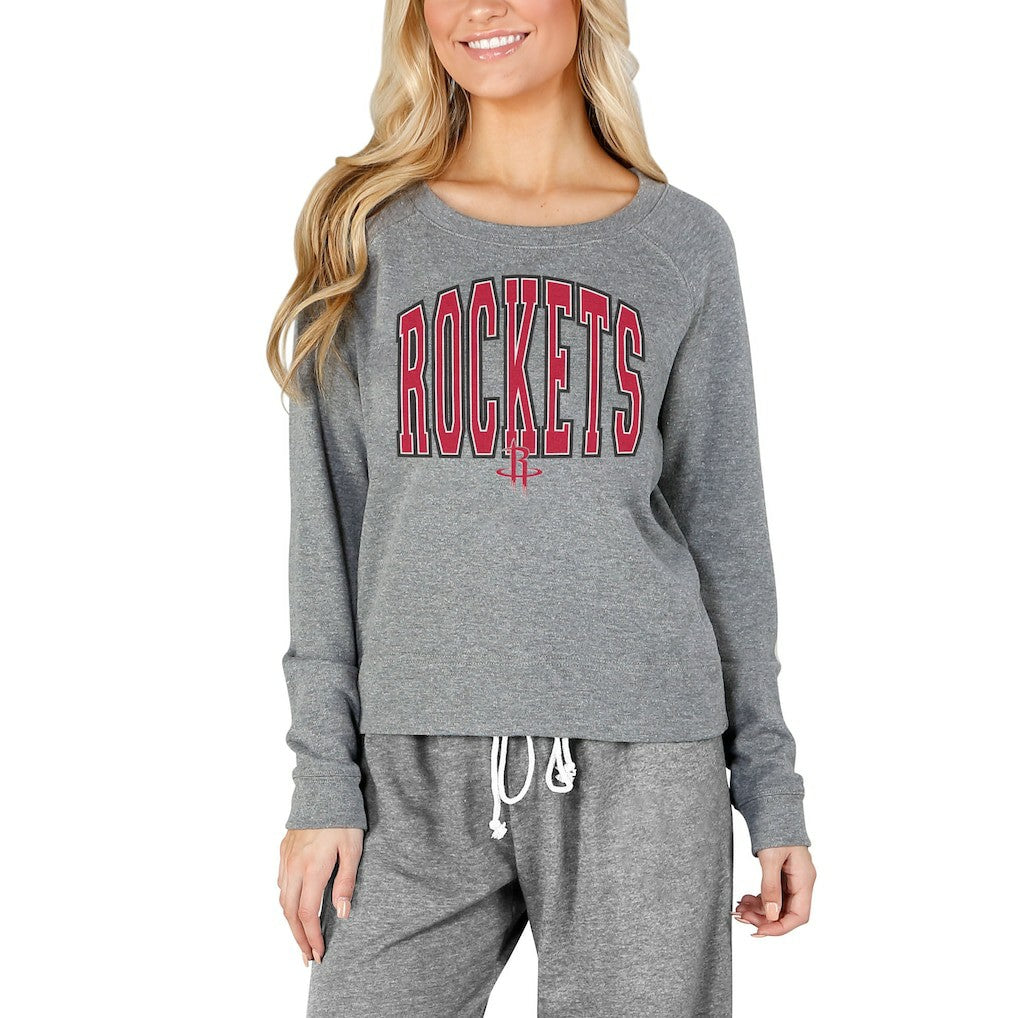 NBA - Houston Rockets Concepts Sport Women's Mainstream Terry Long Sleeve Top - Gray