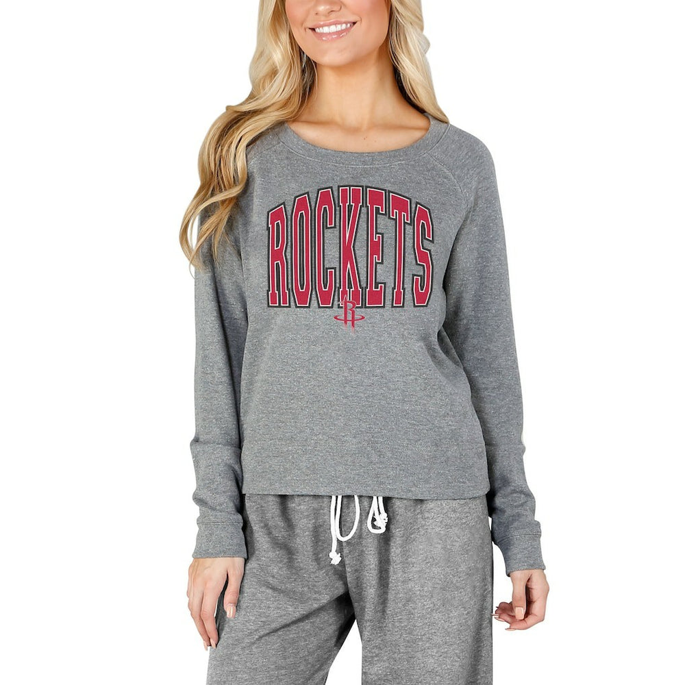 NBA - Houston Rockets Concepts Sport Women's Mainstream Terry Long Sleeve Top - Gray
