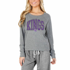 NBA - Sacramento Kings Concepts Sport Women's Mainstream Terry Long Sleeve Top - Gray