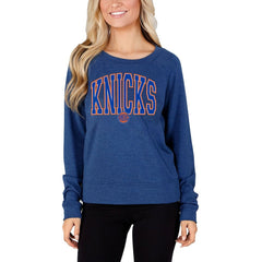 NBA - New York Knicks Concepts Sport Women's Mainstream Terry Long Sleeve Top - Royal