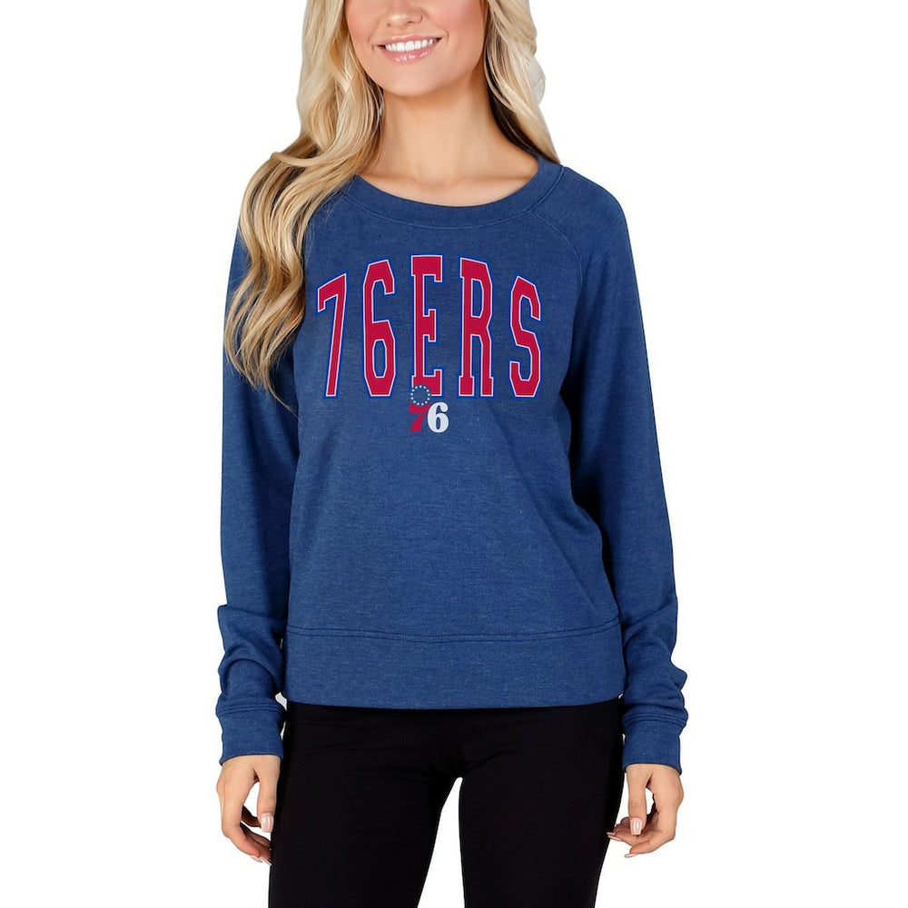 NBA - Philadelphia 76ers Concepts Sport Women's Mainstream Terry Long Sleeve Top - Royal