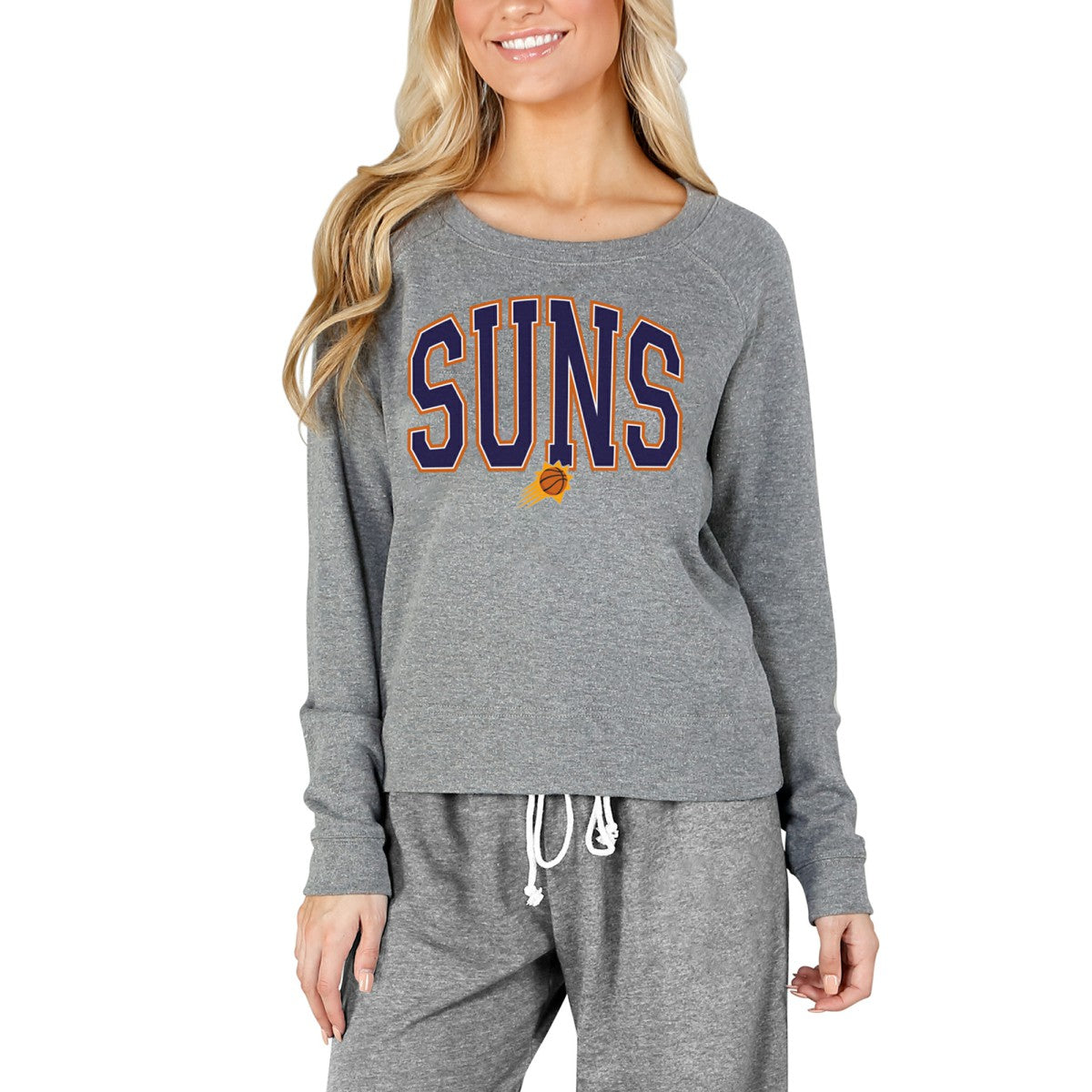 NBA - Phoenix Suns Concepts Sport Women's Mainstream Terry Long Sleeve Top - Gray