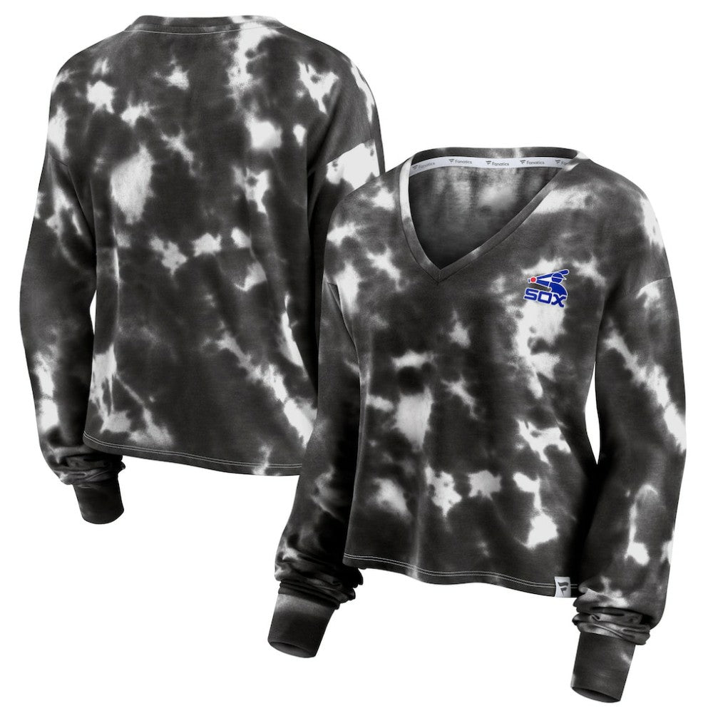 Chicago White Sox Fanatics Women's Tie-Dye V-Neck Pullover Cropped Tee Sale