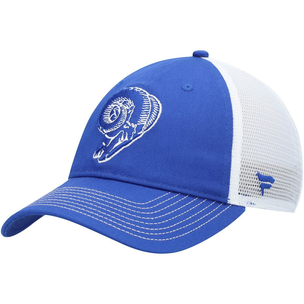 Los Angeles Rams Fundamental Vintage Trucker Unstructured Adjustable Hat Royal/White - Fanatics