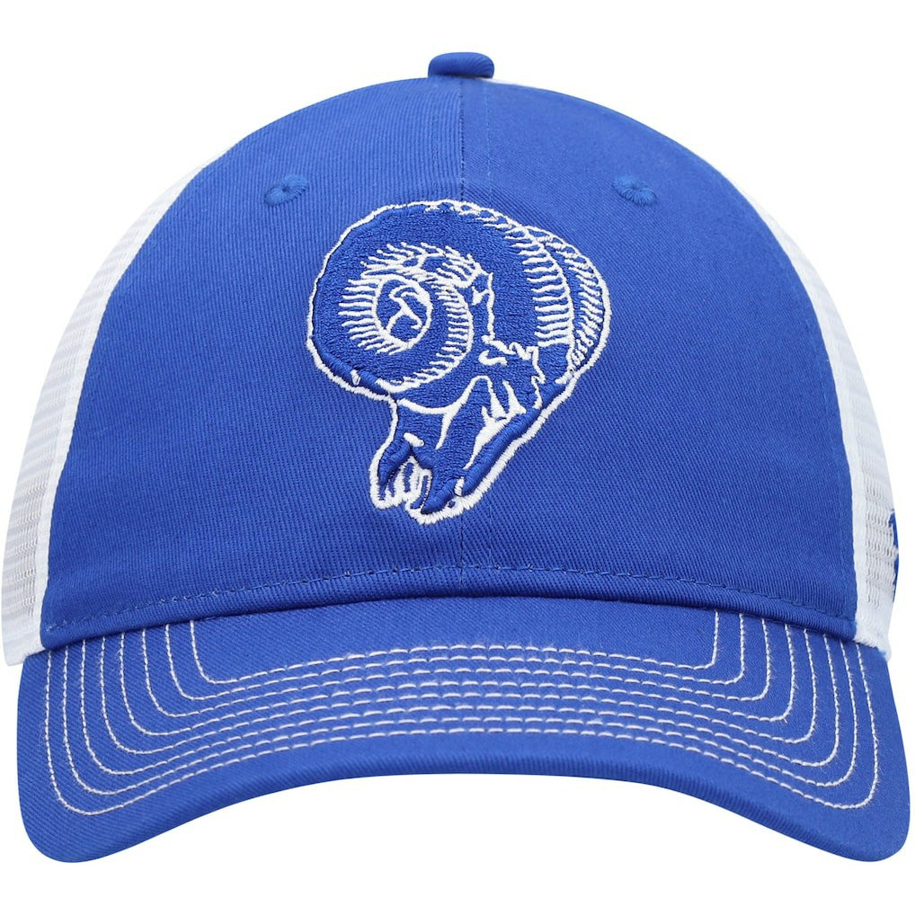 Los Angeles Rams Fundamental Vintage Trucker Unstructured Adjustable Hat Royal/White - Fanatics