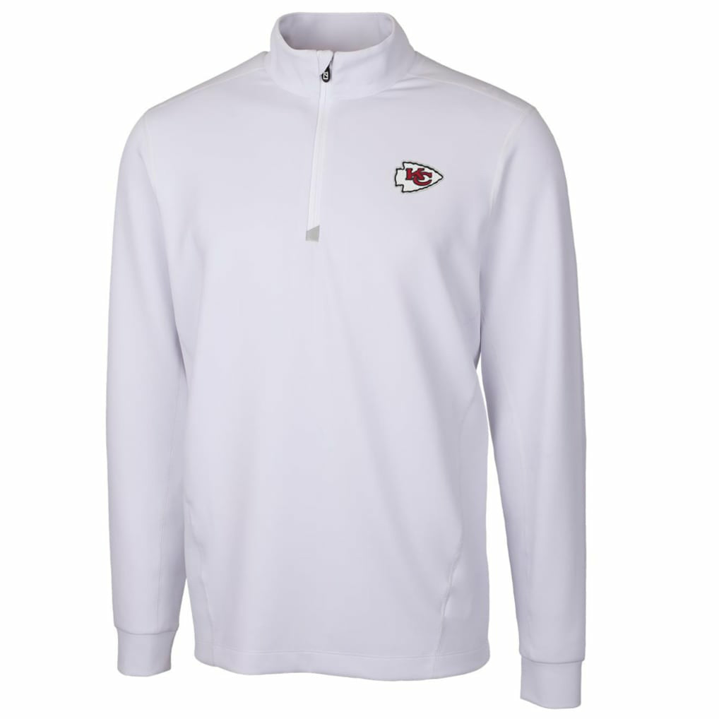 Kansas City Chiefs Cutter & Buck Traverse Quarter-Zip Pullover Jacket White - NFL