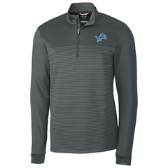 Detroit Lions Cutter & Buck Traverse Stripe Quarter-Zip Pullover Jacket Gray - NFL