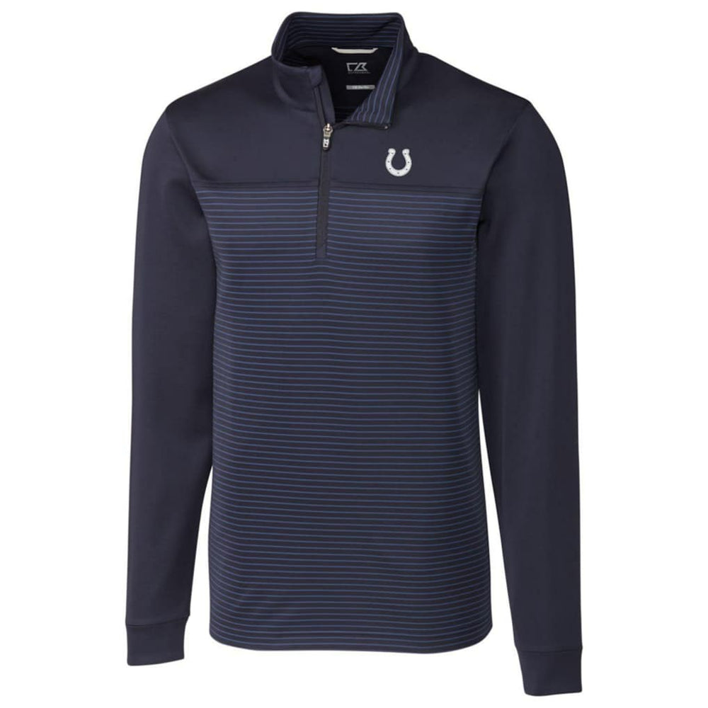 Indianapolis Colts Cutter & Buck Traverse Stripe Quarter-Zip Pullover Jacket Navy - NFL