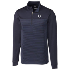 Indianapolis Colts Cutter & Buck Traverse Stripe Quarter-Zip Pullover Jacket Navy - NFL