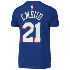 Nike - Joel Embiid Philadelphia 76ers Youth Logo Name & Number Performance T-Shirt - Royal