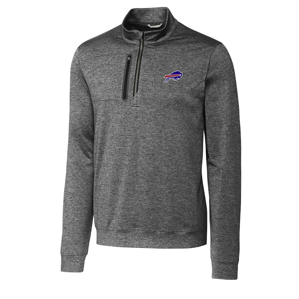 Buffalo Bills Cutter & Buck Big & Tall Stealth Quarter-Zip Pullover Jacket Gray - NFL