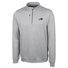 Buffalo Bills Cutter & Buck Big & Tall Stealth DryTec Quarter-Zip Pullover Jacket Heathered Gray - NFL