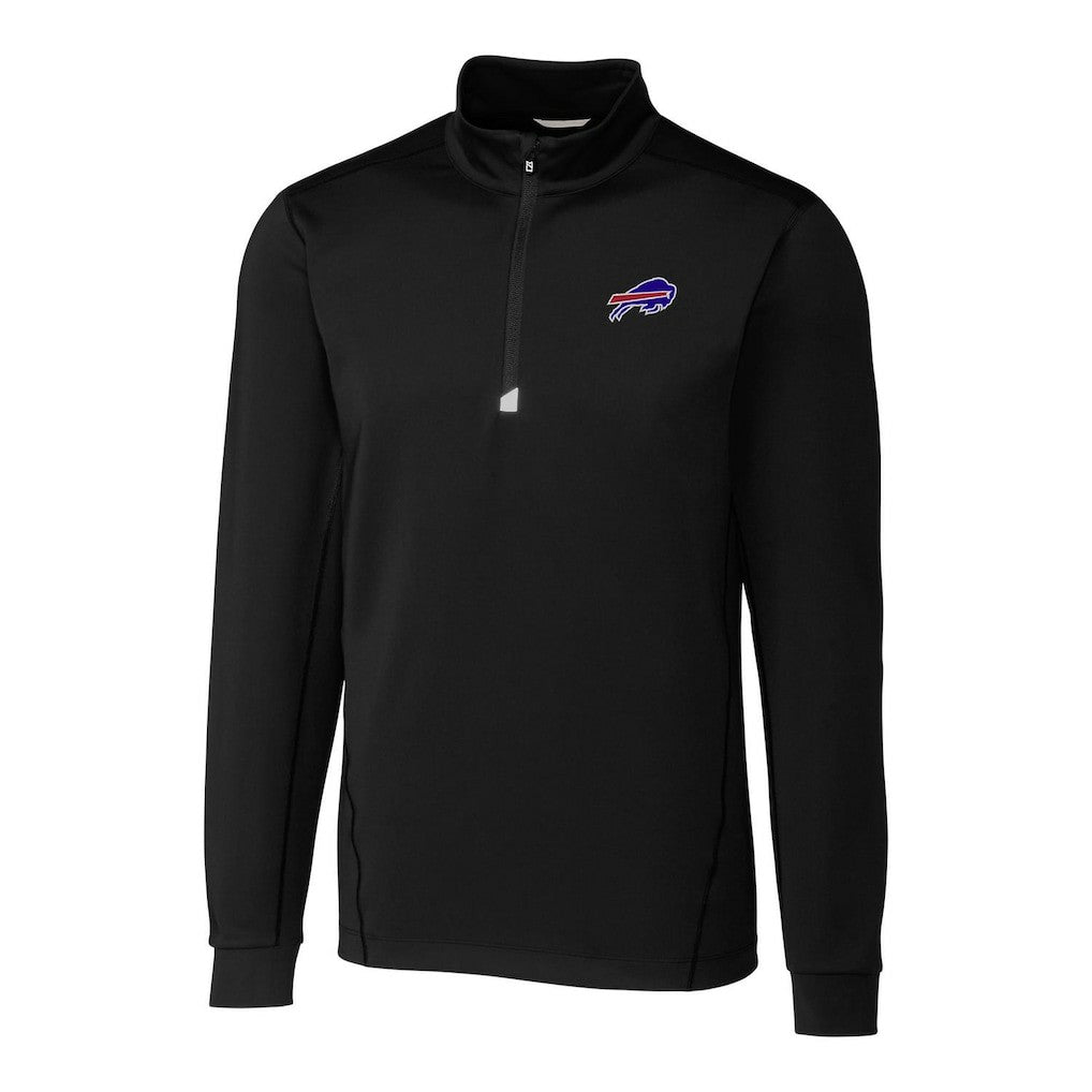 Buffalo Bills Cutter & Buck Big & Tall Traverse Quarter-Zip Pullover Jacket Black - NFL