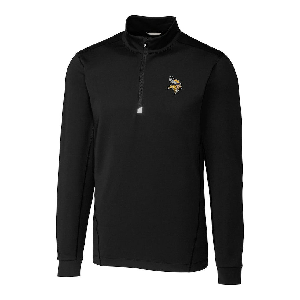 Minnesota Vikings Cutter & Buck Big & Tall Traverse Quarter-Zip Pullover Jacket Black - NFL
