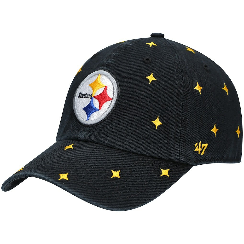 Pittsburgh Steelers '47 Women's Confetti Clean Up Adjustable Hat Black/Gold - 47 brand