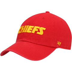 Kansas City Chiefs '47 Clean Up Script Adjustable Hat Red - 47 brand