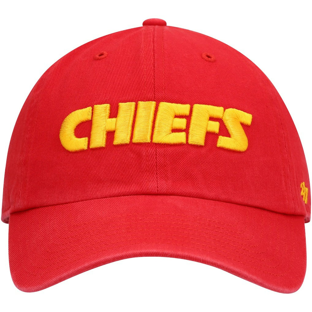 Kansas City Chiefs '47 Clean Up Script Adjustable Hat Red - 47 brand