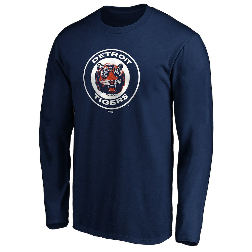 Detroit Tigers Cooperstown Collection Huntington Logo Long Sleeve T-Shirt Lifestyle