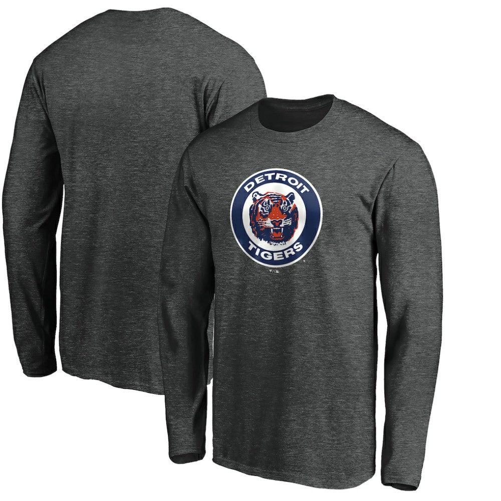Detroit Tigers Cooperstown Collection Huntington Logo Long Sleeve T-Shirt On Sale