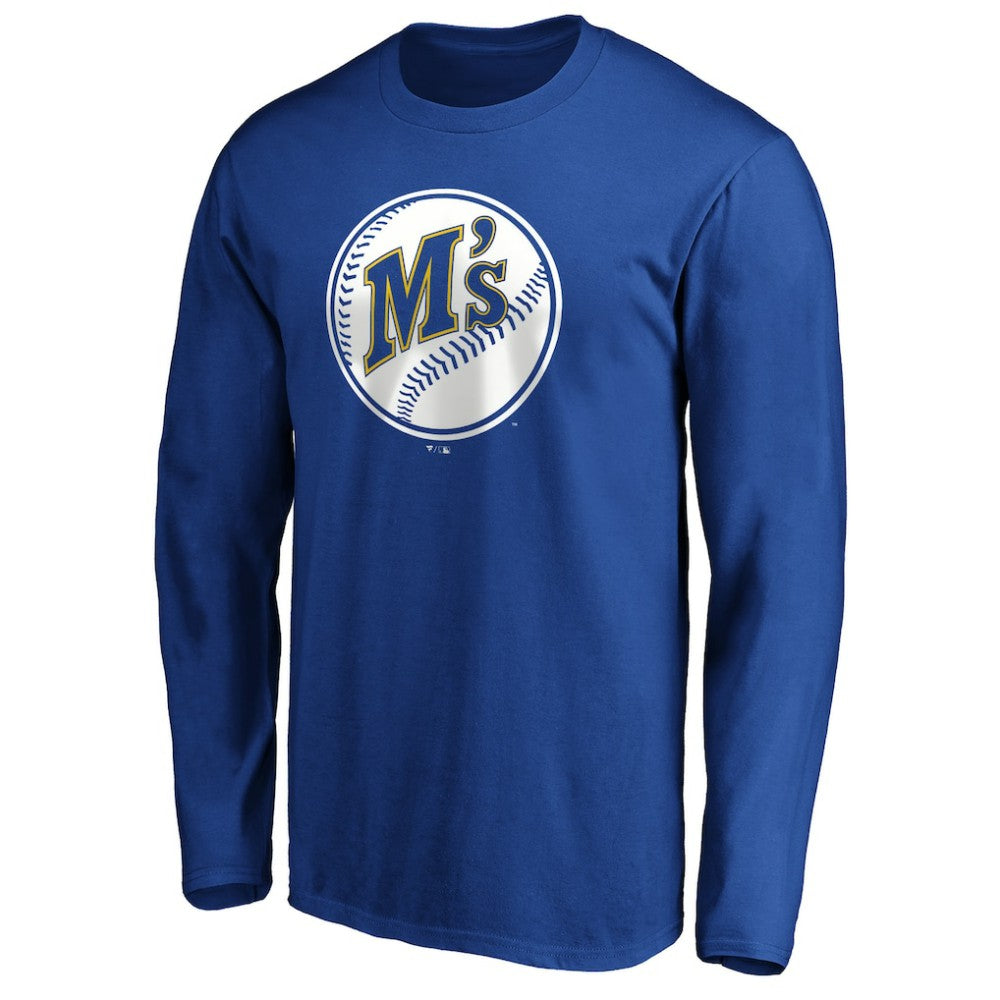 Seattle Mariners Cooperstown Collection Huntington Logo Long Sleeve T-Shirt Clearance