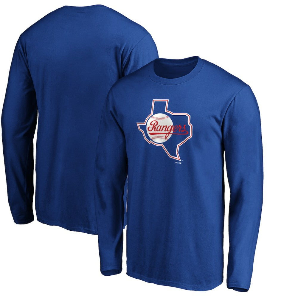 Texas Rangers Cooperstown Collection Huntington Logo Long Sleeve T-Shirt Lifestyle