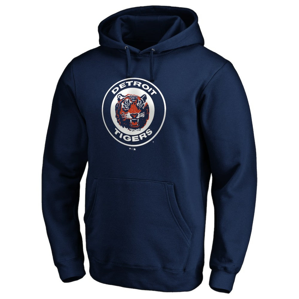 Detroit Tigers Cooperstown Collection Huntington Logo Fitted Pullover Hoodie Clearance