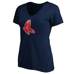 Boston Red Sox Women's Cooperstown Collection Huntington Logo V-Neck T-Shirt Near Me