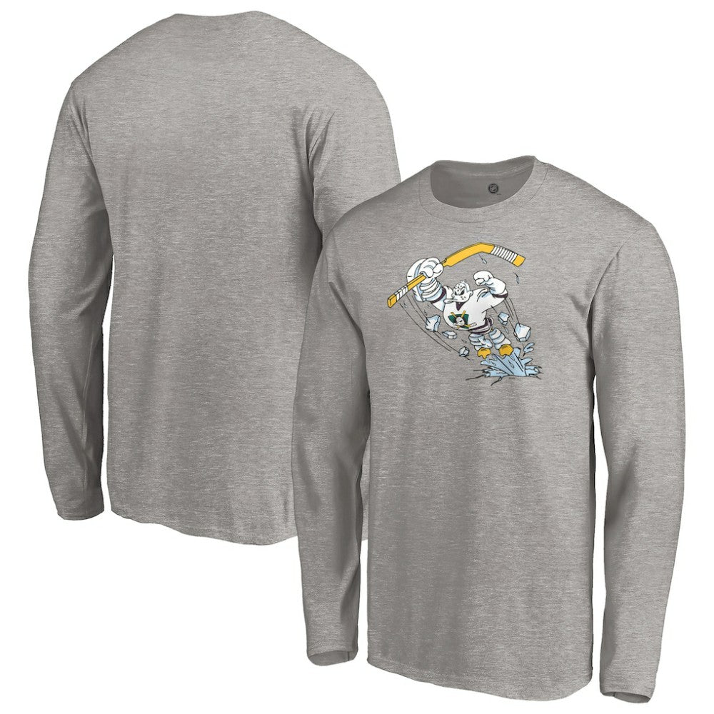 Anaheim Ducks - Special Edition Primary Logo Long Sleeve T-Shirt Heather Gray