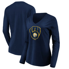 Milwaukee Brewers Women's Core Distressed Team Long Sleeve T-Shirt for sale