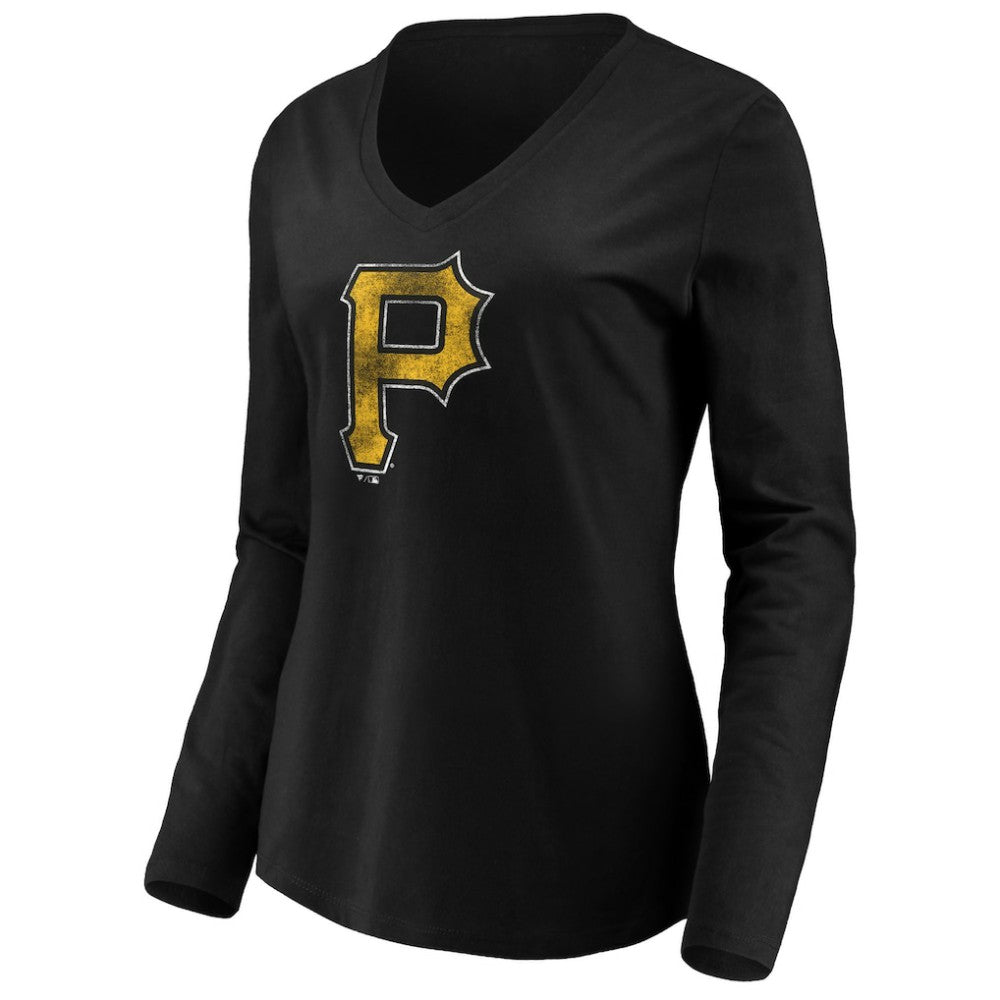 Pittsburgh Pirates Women's Core Distressed Team Long Sleeve T-Shirt On Sale