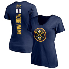 NBA - Denver Nuggets Women's Playmaker Personalized Name & Number V-Neck T-Shirt - Navy